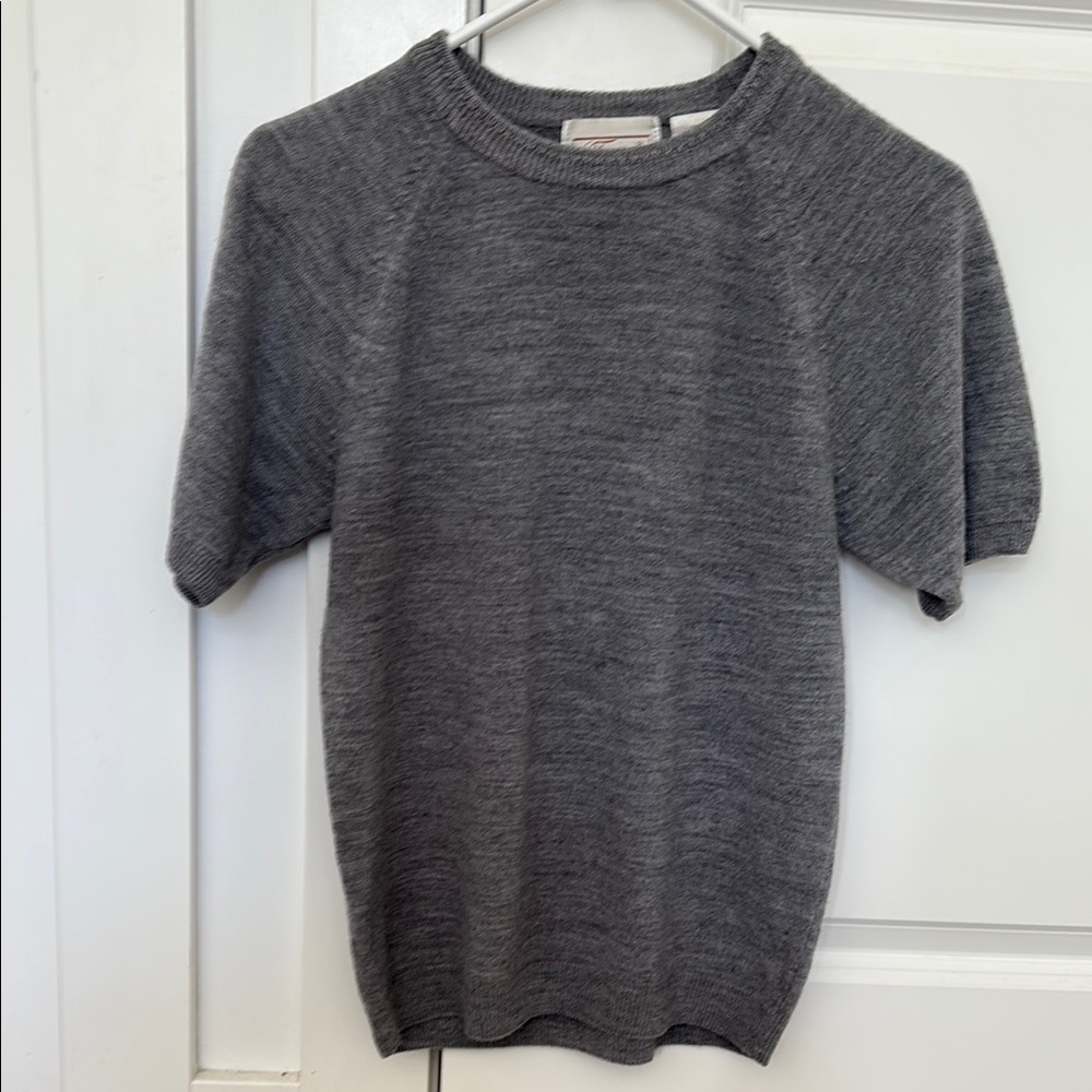 Sears Gray Crewneck Sweater with Ribbed Trim